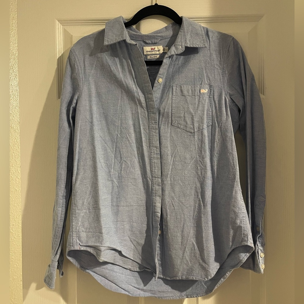 Vineyard Vines Relaxed Chambray Long Sleeve Button Up